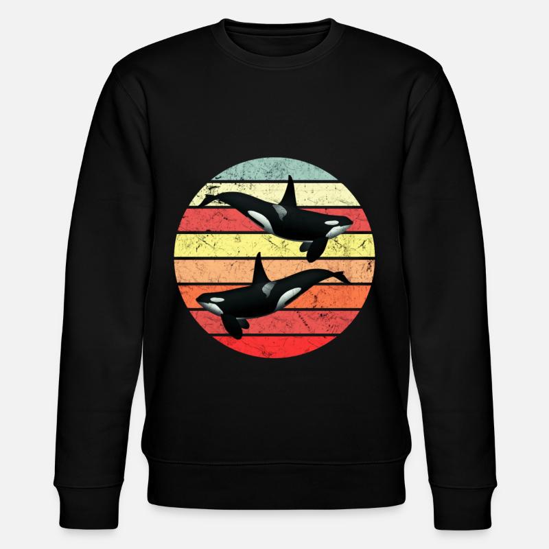 Orca - Retro - Stanley/Stella Unisex Bio-Sweatshirt CHANGER  - Schwarz
