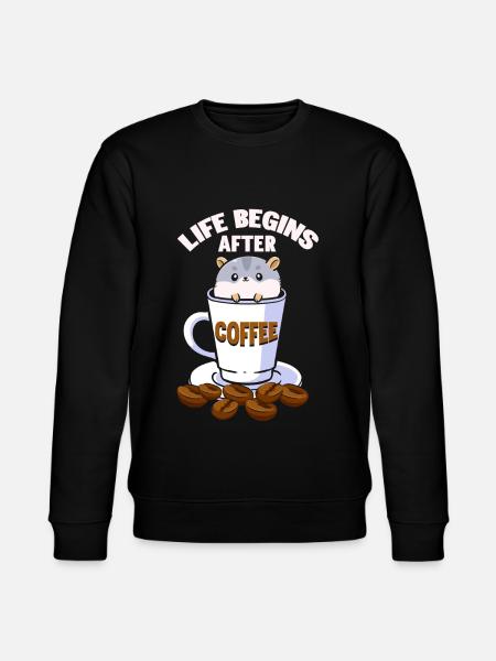 Life Begins After Coffee - Stanley/Stella CHANGER Unisex Organic Sweatshirt - black