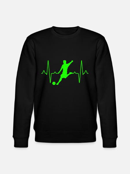 Football Heartbeat - Stanley/Stella CHANGER Unisex Organic Sweatshirt - black