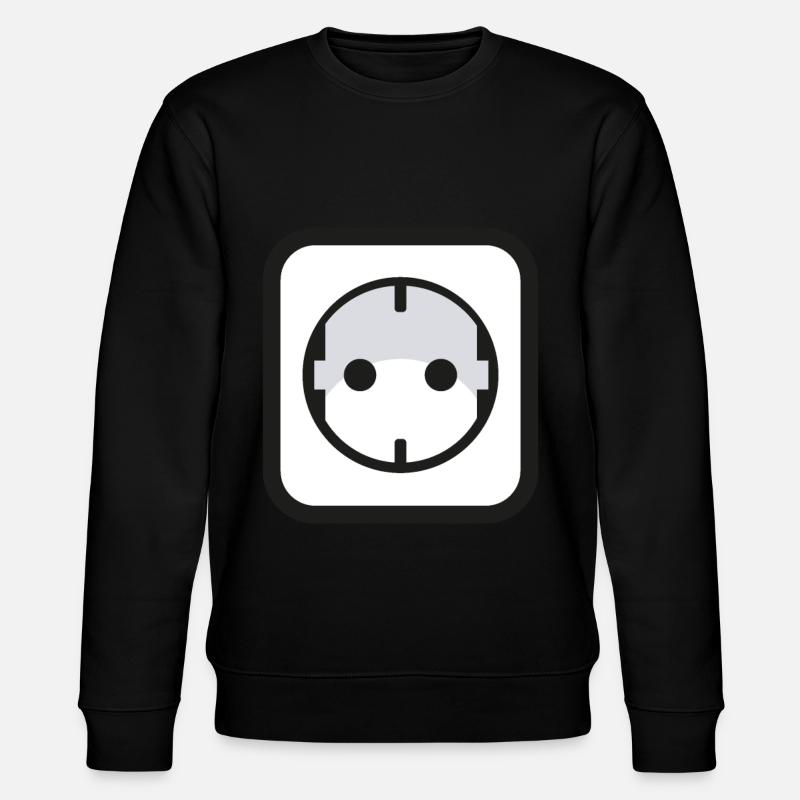 Steckdose Icon Strom Elektriker - Stanley/Stella Unisex Bio-Sweatshirt CHANGER  - Schwarz
