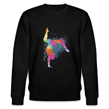 Handstand Turnen Turnerin Gymnastik Geschenke - Stanley/Stella Unisex Bio-Sweatshirt CHANGER  - Schwarz - Vorne - Nik (191cm) & Marisol (170cm)