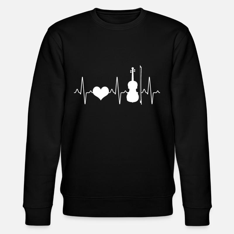 Violine Geige Herzschlag - Stanley/Stella Unisex Bio-Sweatshirt CHANGER  - Schwarz