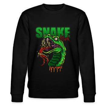 Schlange - Stanley/Stella Unisex Bio-Sweatshirt CHANGER  - Schwarz - Vorne - Nik (191cm) & Marisol (170cm)