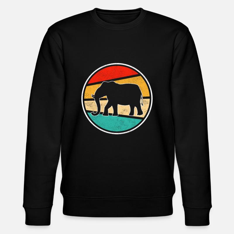 Elephant Retro - Stanley/Stella CHANGER Unisex Organic Sweatshirt - black