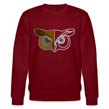 Owl Animal Motif - Stanley/Stella CHANGER Unisex Organic Sweatshirt - burgundy - Front - Nik (191cm) & Marisol (170cm)