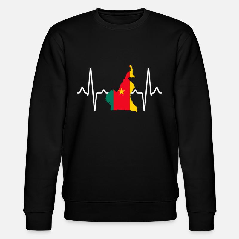 Cameroun Heartbeat - Sweat bio CHANGER Stanley/Stella Unisexe - noir