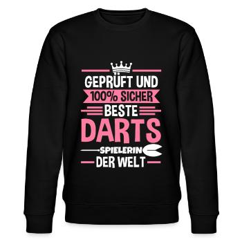 Darts Dart - Stanley/Stella Unisex Bio-Sweatshirt CHANGER  - Schwarz - Vorne - Nik (191cm) & Marisol (170cm)
