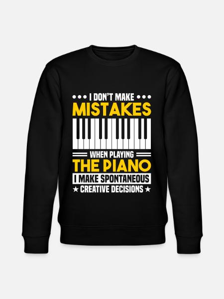 Ik maak geen fouten bij het spelen van de piano - Stanley/Stella Uniseks bio-sweatshirt CHANGER  - zwart