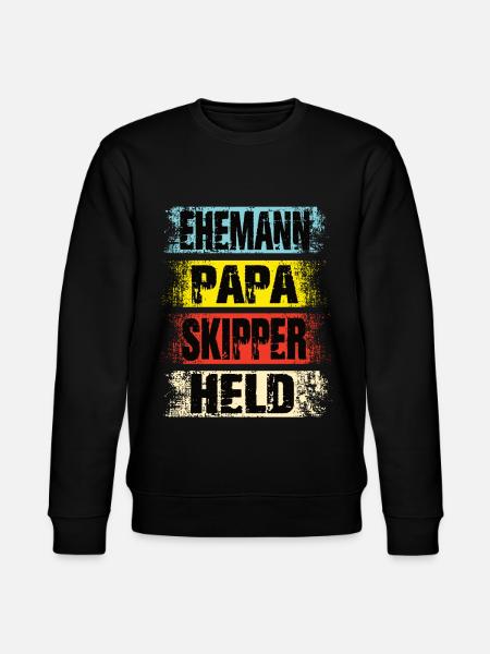 Ehemann Papa Skipper Held - Stanley/Stella Unisex Bio-Sweatshirt CHANGER  - Schwarz