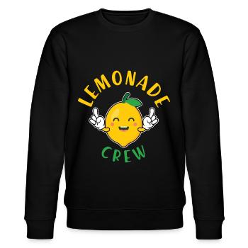 Lustiges Lemonade Crew Zitrone Design - Stanley/Stella Unisex Bio-Sweatshirt CHANGER  - Schwarz - Vorne - Nik (191cm) & Marisol (170cm)