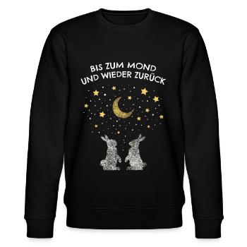 Schlafshirt Kuschelshirt Kaninchen Hasen - Stanley/Stella Unisex Bio-Sweatshirt CHANGER  - Schwarz - Vorne - Nik (191cm) & Marisol (170cm)