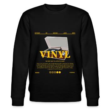 Vinyl Streetwear Fashion Music Record Lable - Stanley/Stella Unisex Bio-Sweatshirt CHANGER  - Schwarz - Vorne - Nik (191cm) & Marisol (170cm)