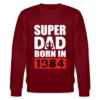 Papa Geburtstag 1984 - Stanley/Stella Unisex Bio-Sweatshirt CHANGER  - Burgunderrot - Vorne - Nik (191cm) & Marisol (170cm)