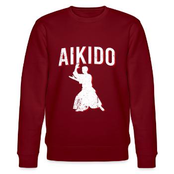 Aikido - Stanley/Stella Unisex Bio-Sweatshirt CHANGER  - Burgunderrot - Vorne - Nik (191cm) & Marisol (170cm)