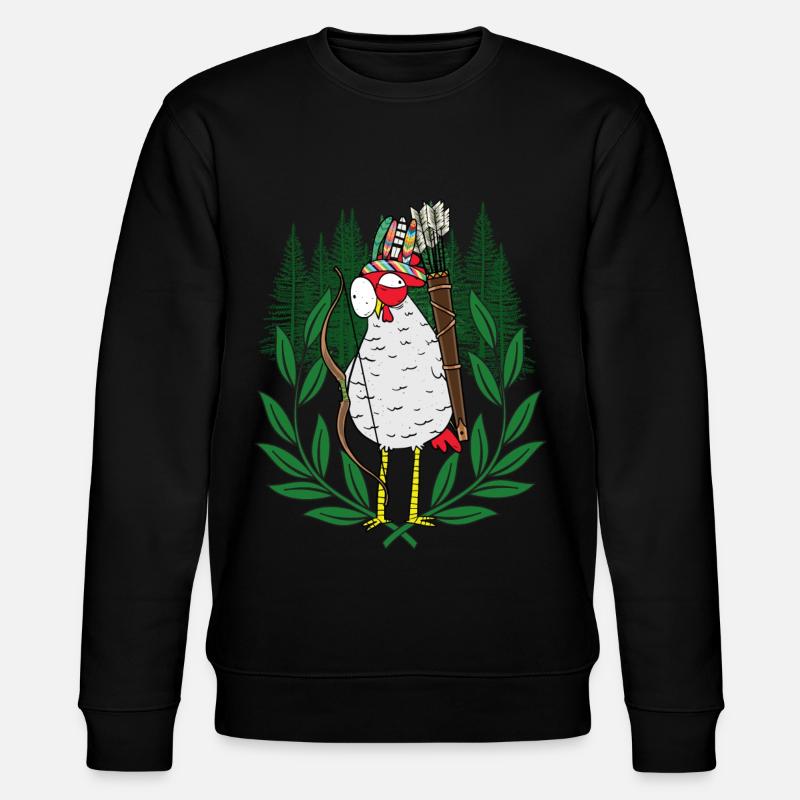 Huhn Krieger Federvieh Bogenschütze - Stanley/Stella Unisex Bio-Sweatshirt CHANGER  - Schwarz