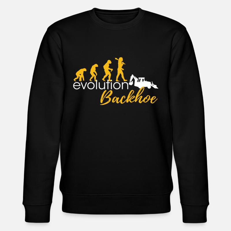 Evolution Of Backhoes - Stanley/Stella Unisex Bio-Sweatshirt CHANGER  - Schwarz