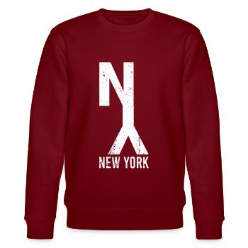 New York - Stanley/Stella CHANGER Unisex Organic Sweatshirt - burgundy - Front - Nik (191cm) & Marisol (170cm)