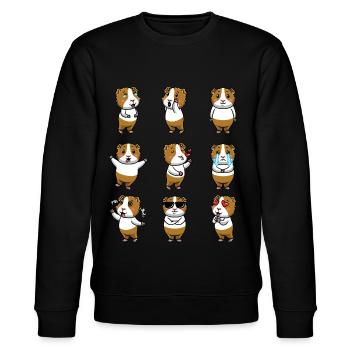 Meerschweinchen Hausmeerschweinchen - Stanley/Stella Unisex Bio-Sweatshirt CHANGER  - Schwarz - Vorne - Nik (191cm) & Marisol (170cm)