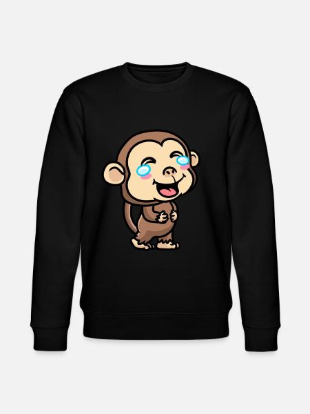 Monkey Emoticon Emotion Monkey Lover - Stanley/Stella CHANGER Unisex Organic Sweatshirt - black