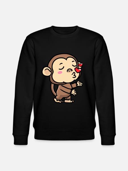 Monkey Emoticon Emotion Monkey Lover - Stanley/Stella CHANGER Unisex Organic Sweatshirt - black