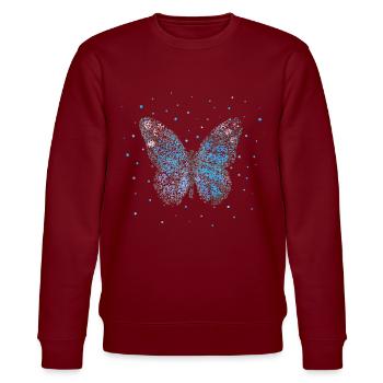 Butterfly Butterflies Floristry - Stanley/Stella CHANGER Unisex Organic Sweatshirt - burgundy - Front - Nik (191cm) & Marisol (170cm)