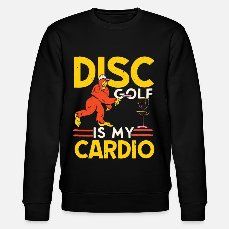 Scheibengolf ist mein Kardiotraining Freizeit-Werf - Stanley/Stella Unisex Bio-Sweatshirt CHANGER  - Schwarz