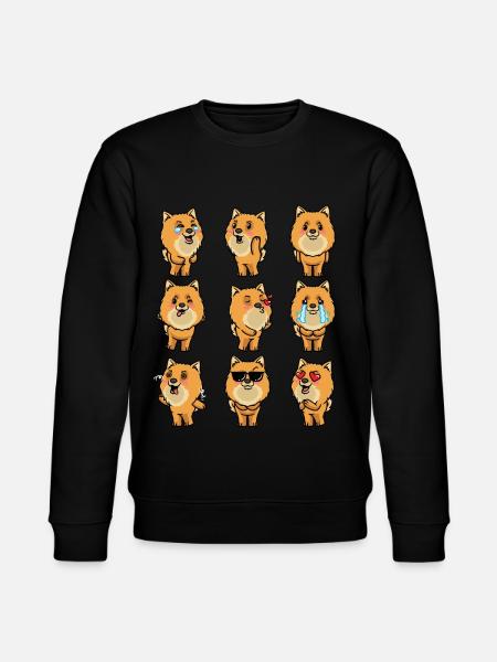 Zwergspitz Dog Pomeranian Emoticon - Stanley/Stella CHANGER Unisex Organic Sweatshirt - black