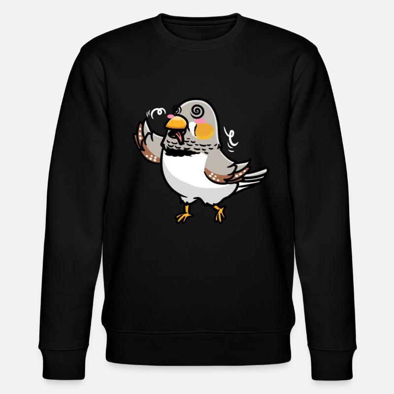 Zebrafink Vogel Emoticon - Stanley/Stella Unisex Bio-Sweatshirt CHANGER  - Schwarz