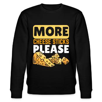Plus de bâtonnets de fromage s’il vous plaît Cheesy Cheese Foodie - Sweat bio CHANGER Stanley/Stella Unisexe - noir - Devant - Nik (191cm) & Marisol (170cm)