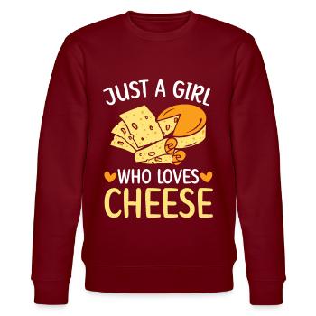Juste une fille qui aime le fromage Cheesy Cheese Food - Sweat bio CHANGER Stanley/Stella Unisexe - bordeaux - Devant - Nik (191cm) & Marisol (170cm)