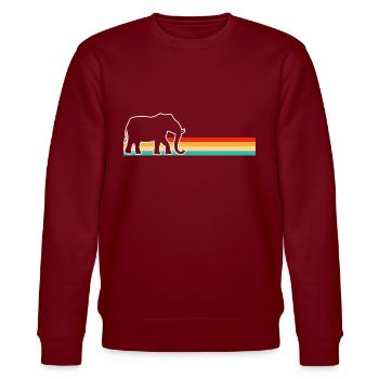 Elefant Retro - Stanley/Stella Unisex Bio-Sweatshirt CHANGER  - Burgunderrot - Vorne - Nik (191cm) & Marisol (170cm)