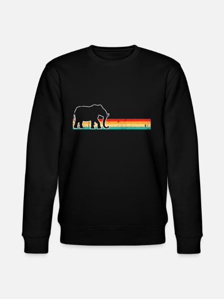 Elefant Retro - Stanley/Stella Unisex Bio-Sweatshirt CHANGER  - Schwarz
