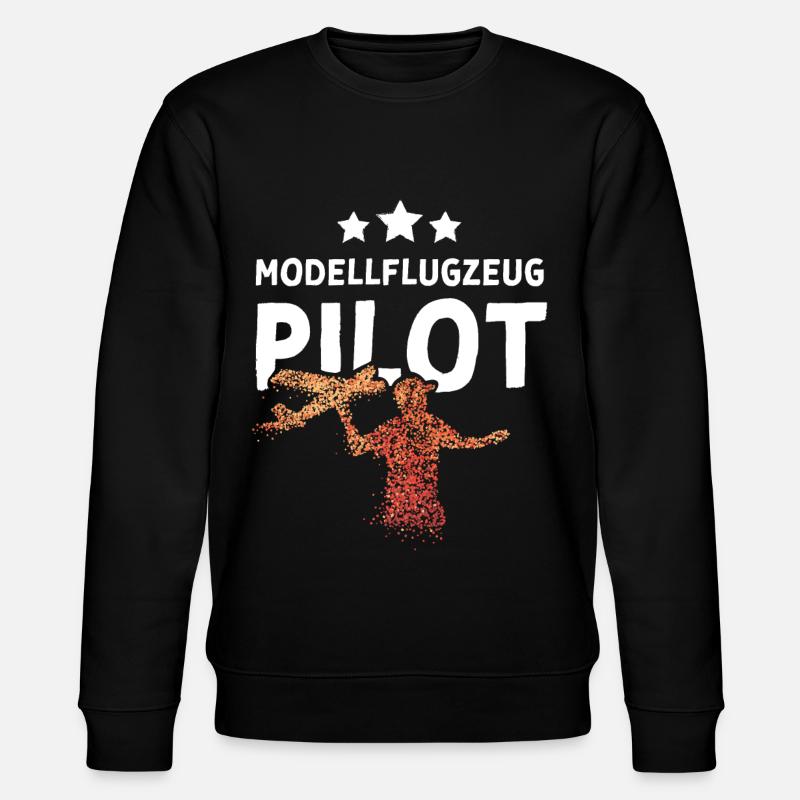 Modellflugzeug Pilot Modellfliegen - Stanley/Stella Unisex Bio-Sweatshirt CHANGER  - Schwarz