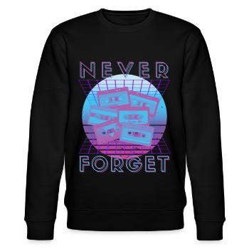 Never Forget Retro 80s 90s Nostalgia - Stanley/Stella CHANGER Unisex Organic Sweatshirt - black - Front - Nik (191cm) & Marisol (170cm)