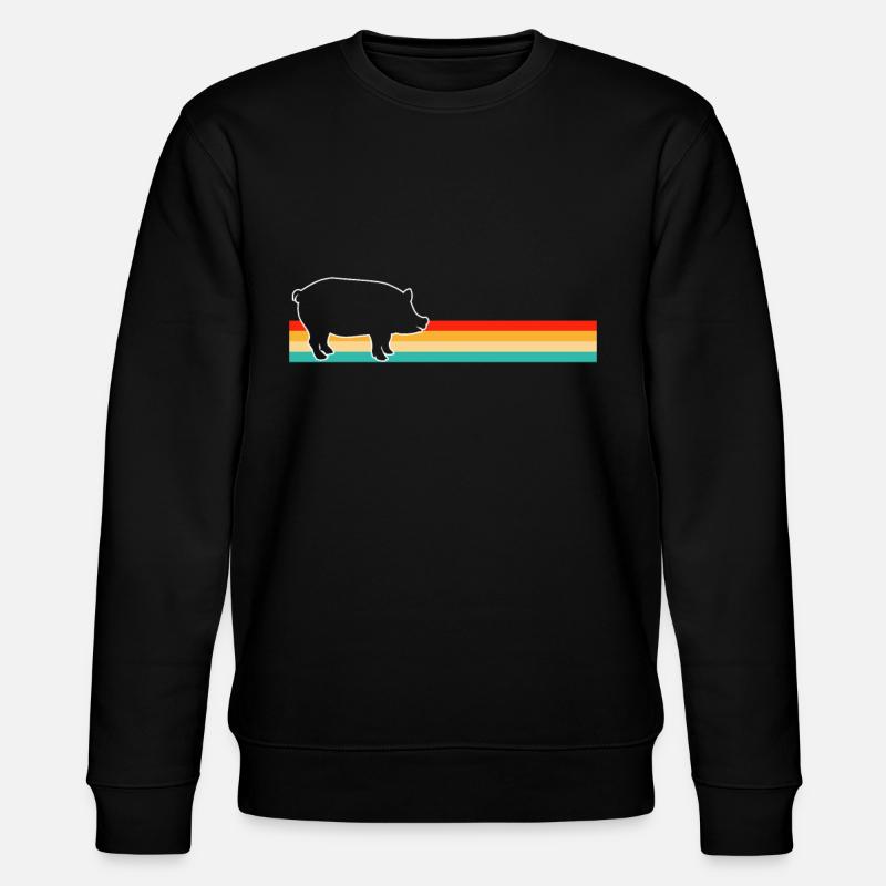 Pig Retro - Stanley/Stella CHANGER Unisex Organic Sweatshirt - black