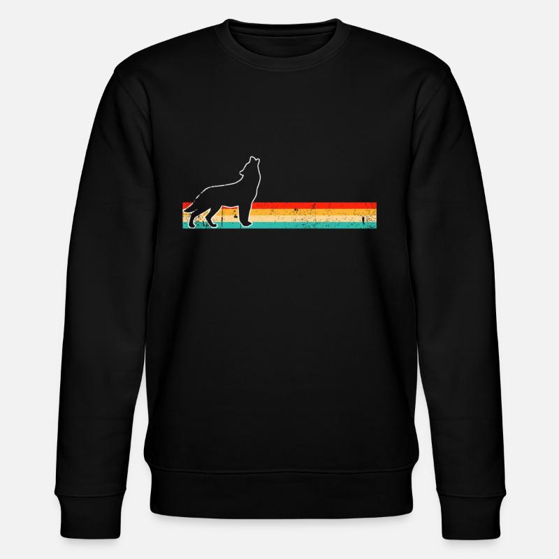 Wolf Retro - Stanley/Stella Unisex Bio-Sweatshirt CHANGER  - Schwarz
