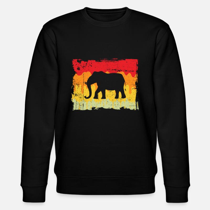 Elephant Retro - Stanley/Stella CHANGER Unisex Organic Sweatshirt - black