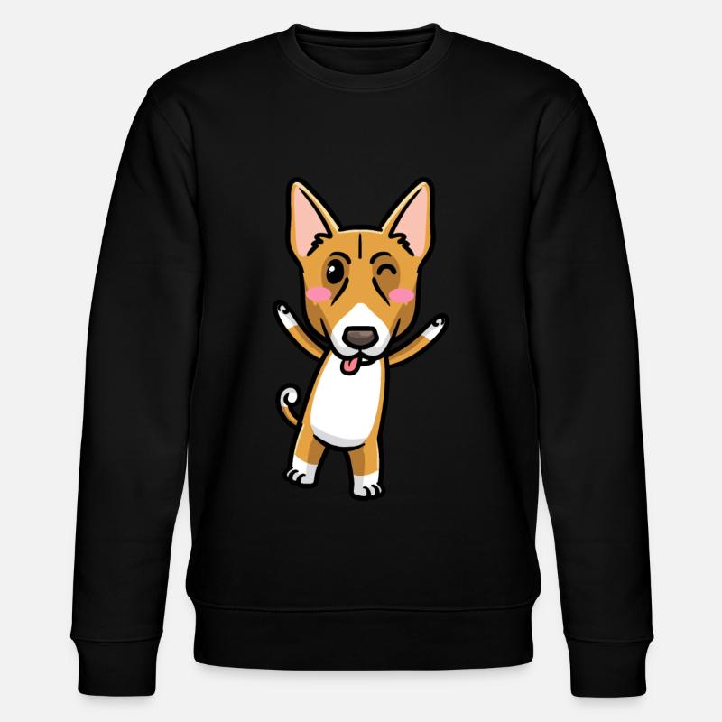 Basenji Hund Emoticon - Stanley/Stella Unisex Bio-Sweatshirt CHANGER  - Schwarz