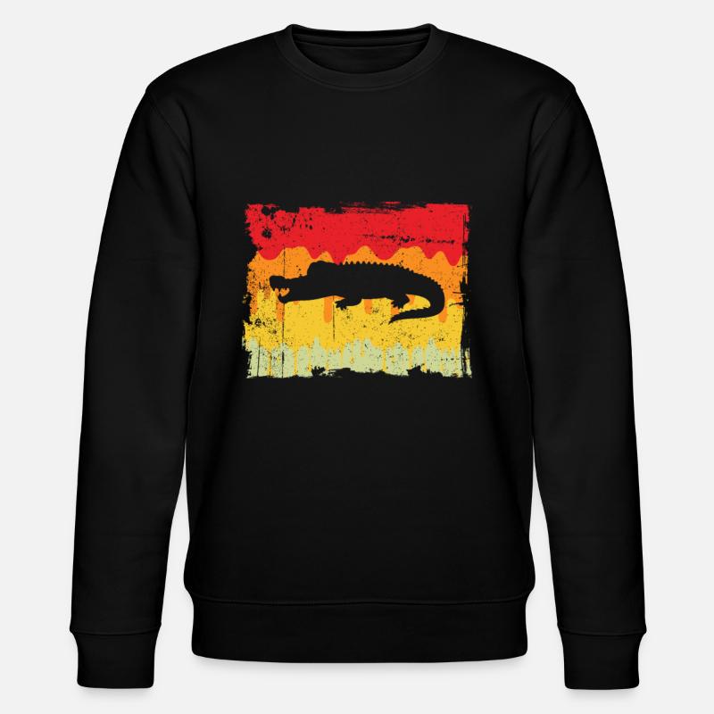Crocodile Retro - Stanley/Stella CHANGER Unisex Organic Sweatshirt - black