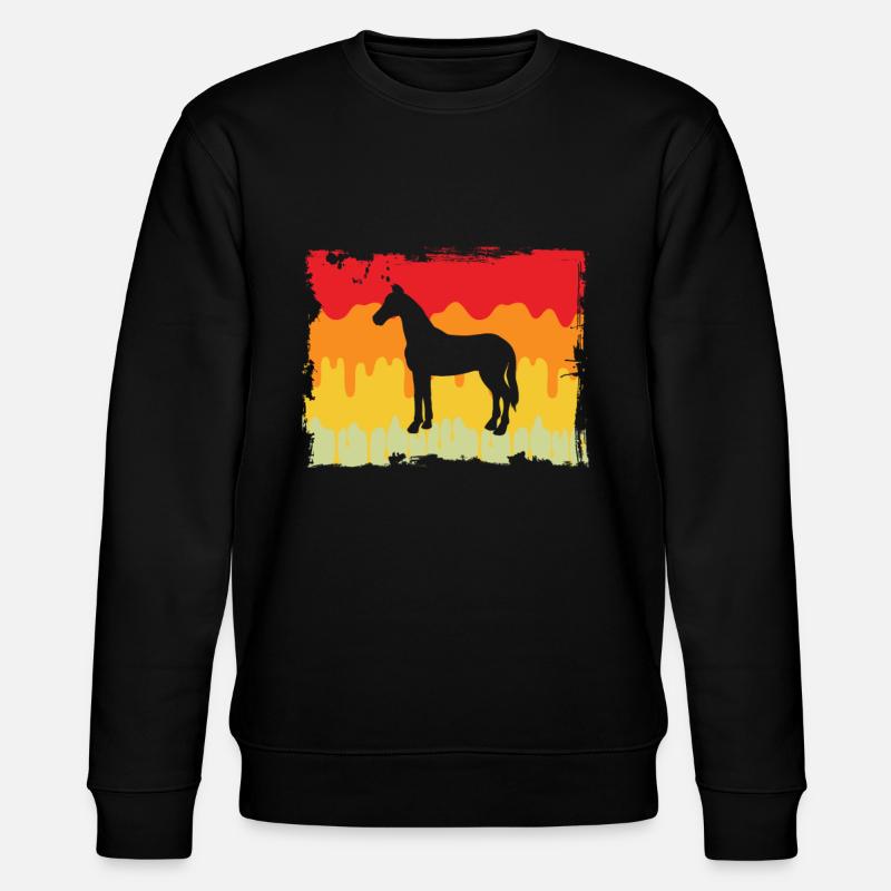Horse Retro - Stanley/Stella CHANGER Unisex Organic Sweatshirt - black