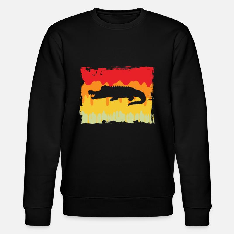 Crocodile Retro - Stanley/Stella CHANGER Unisex Organic Sweatshirt - black