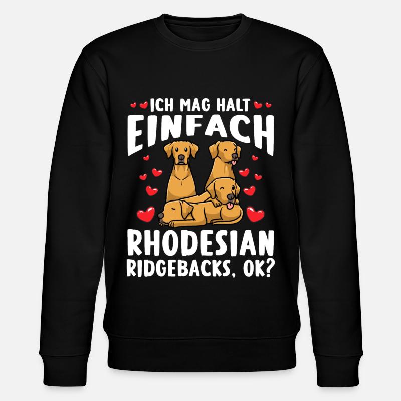 Rhodesian Ridgeback Dog - Stanley/Stella CHANGER Unisex Organic Sweatshirt - black