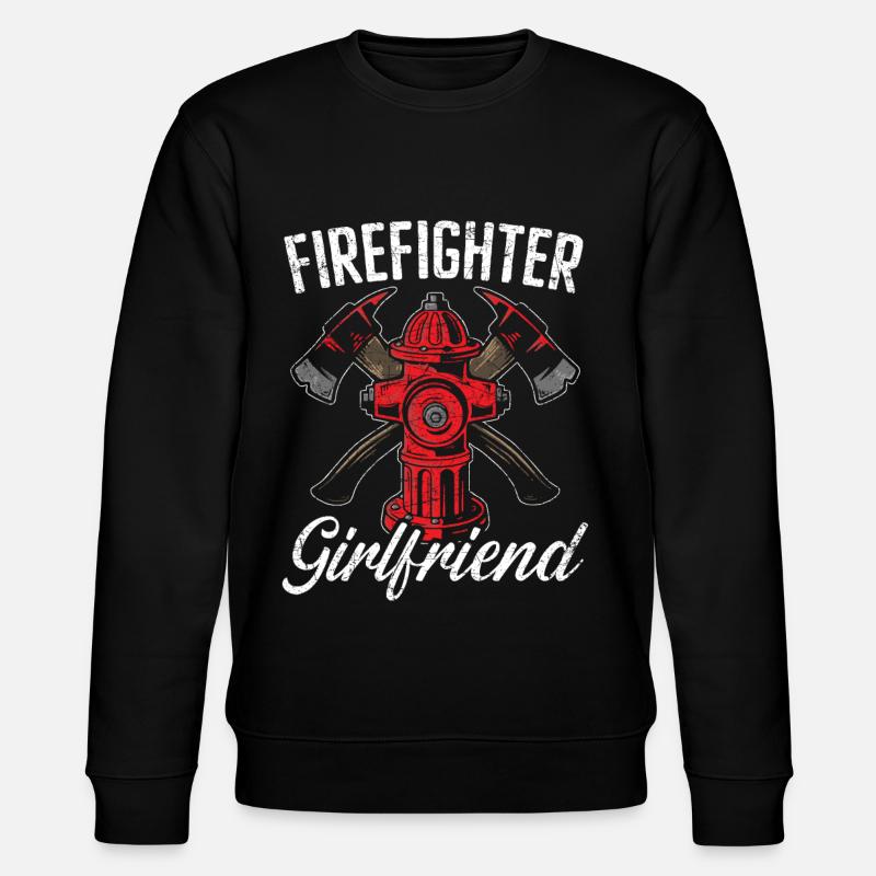 Firefighter Girlfriend Firefighting Firefighter - Stanley/Stella CHANGER Unisex Organic Sweatshirt - black