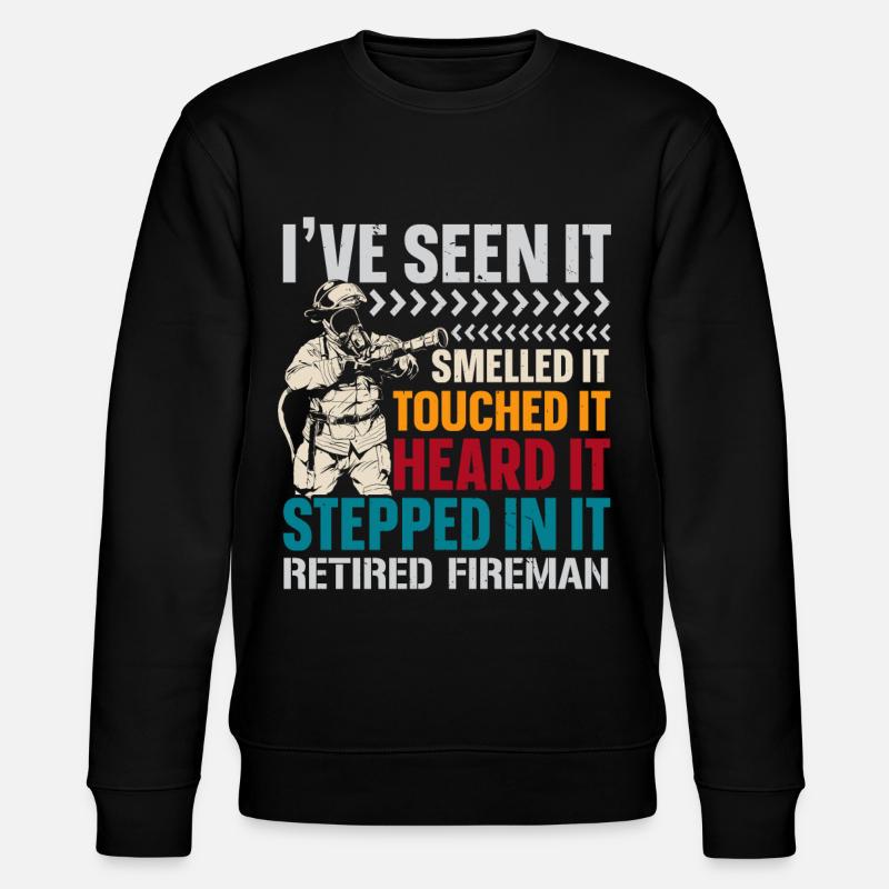 Retired Firefighter Firefighting FireWe - Stanley/Stella CHANGER Unisex Organic Sweatshirt - black