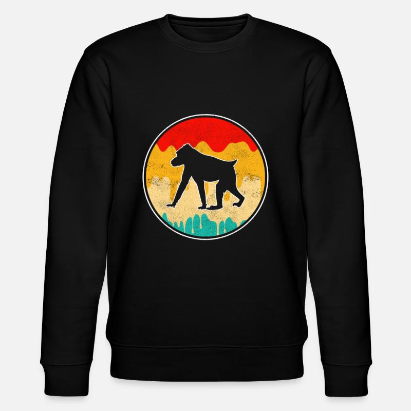 Monkey Retro - Stanley/Stella CHANGER Unisex Organic Sweatshirt - black