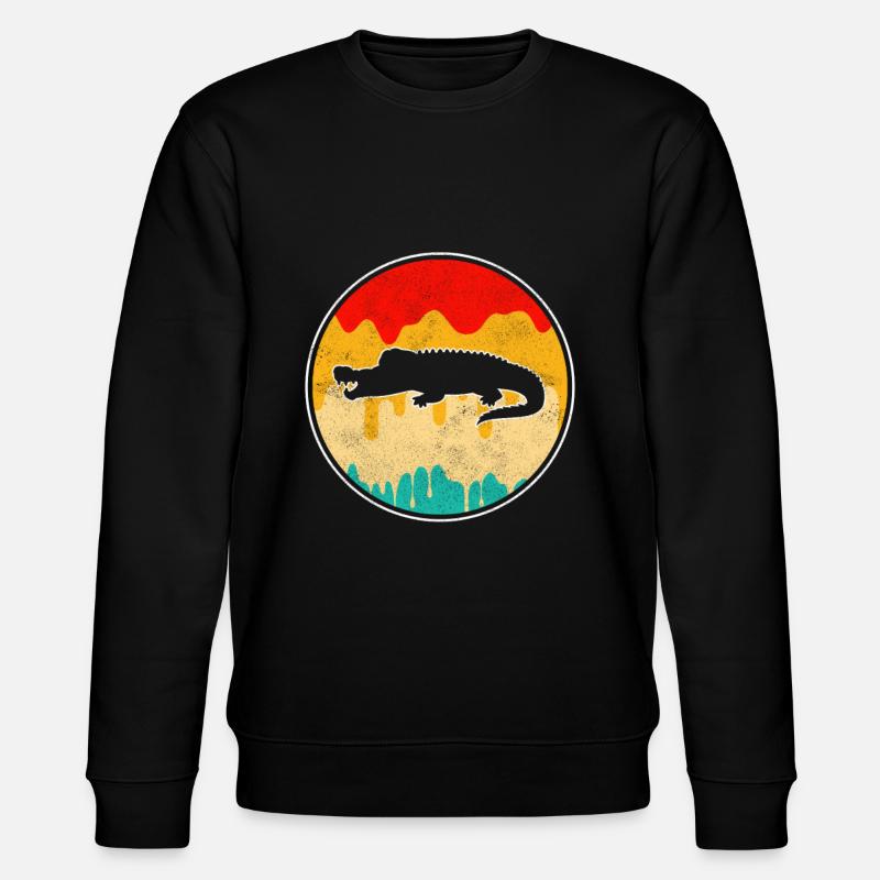 Crocodile Retro - Stanley/Stella CHANGER Unisex Organic Sweatshirt - black