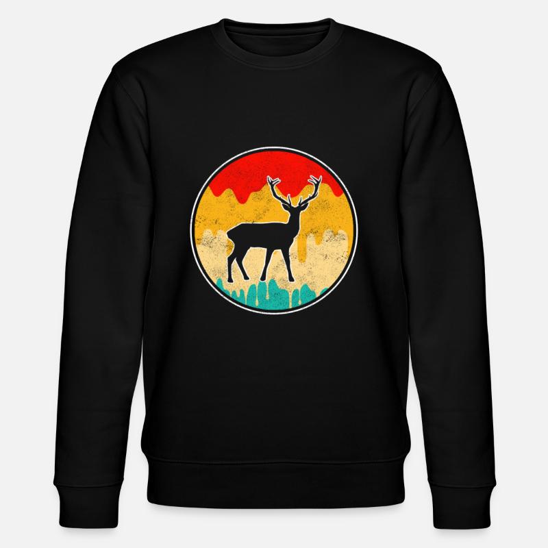 Deer Retro - Stanley/Stella CHANGER Unisex Organic Sweatshirt - black