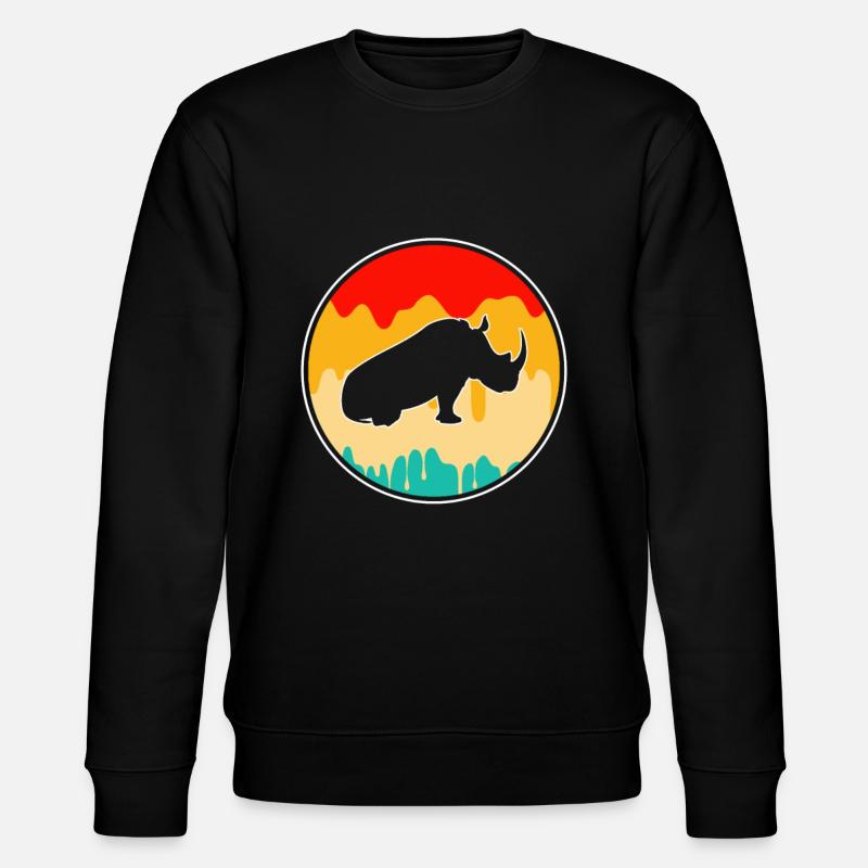 Retro Nashorn - Stanley/Stella Unisex Bio-Sweatshirt CHANGER - Schwarz