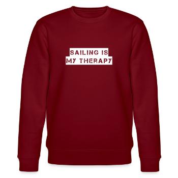 Sailing - sailing is my therapy - Stanley/Stella CHANGER Unisex Organic Sweatshirt - burgundy - Front - Nik (191cm) & Marisol (170cm)