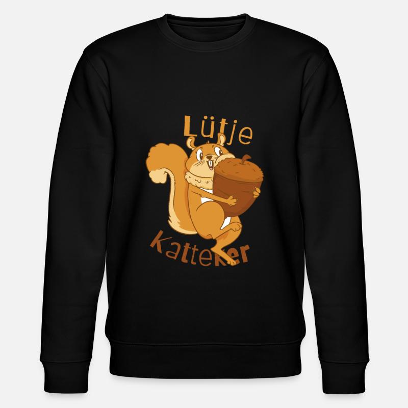 Lütje Katteker Low German Squirrel - Stanley/Stella CHANGER Unisex Organic Sweatshirt - black